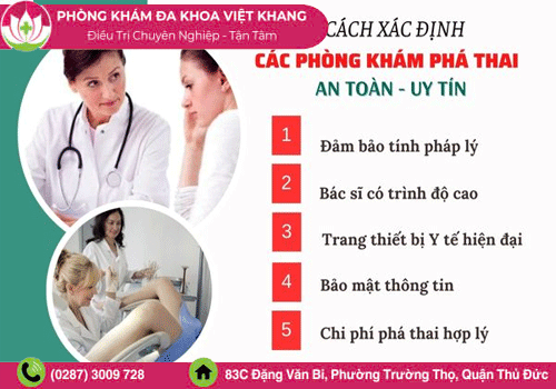 Tiêu chí lựa chọn phòng khám phá thai Tân Phú chất lượng